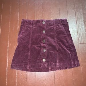 Forever 21 Maroon Button Up Skirt